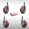 Service Caster 5'' SS Red Poly Wheel Swivel 3/4'' Expanding Stem Caster Set 2 Brakes, 4PK SCC-SSEX20S514-PPUB-RED-2-TLB-2-34 - alternate 4